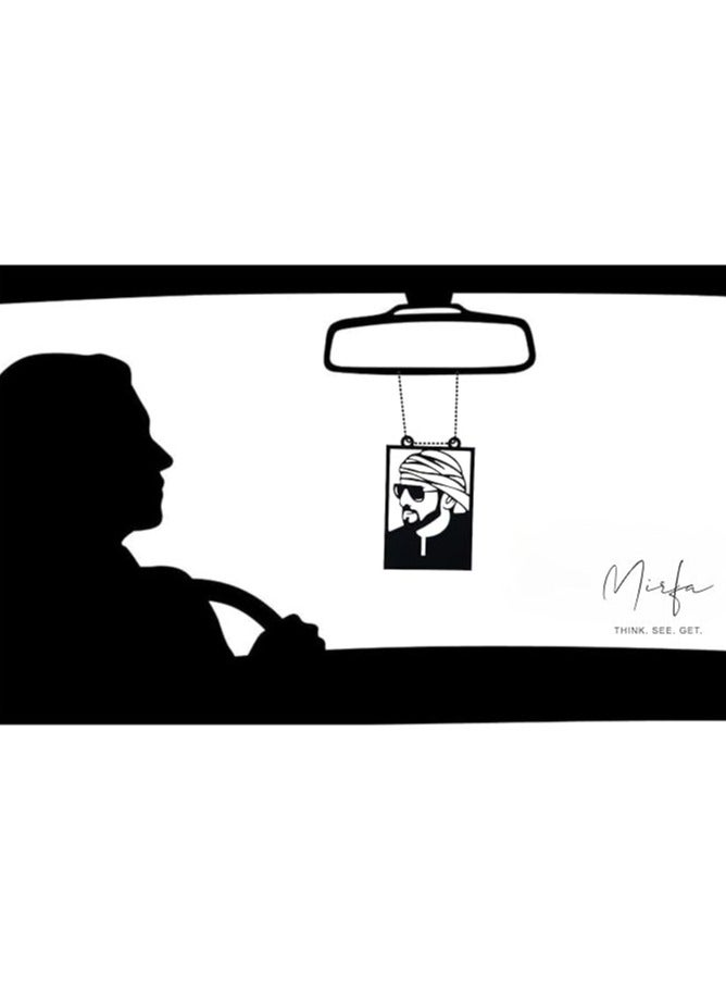MIRFA Rearview Mirror Hanging Pendant - Wood - Black (HH Sheikh Hamdan Bin Mohammed Bin Rashid Al Maktoum)  - Image 3