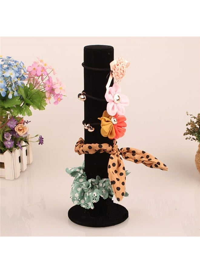 Velvet Jewelry Bracelet Watch Hairband Display Stand, Vertical Tower Bangle Scrunchie T-Bar Rack Holder Closet Organizer  (Black)  - Image 2