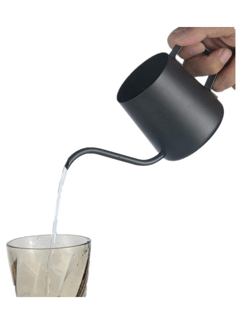 MIBRU - Long Narrow Spout Stainless Pour Coffee Pot Gooseneck Kettle Black 350ML Coffee Maker for Office Home Brewing Drip Coffee And Tea Pot Camping and Traveling - Image 1