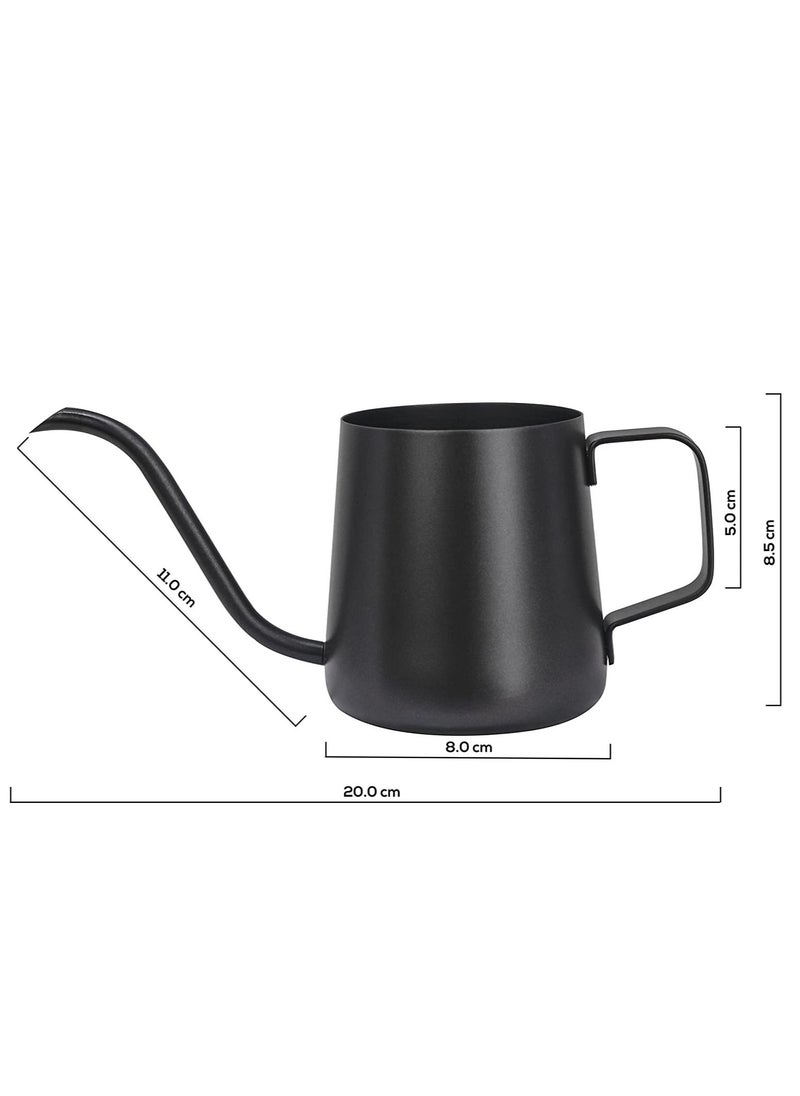 MIBRU - Long Narrow Spout Stainless Pour Coffee Pot Gooseneck Kettle Black 350ML Coffee Maker for Office Home Brewing Drip Coffee And Tea Pot Camping and Traveling - Image 1