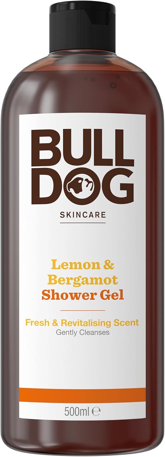 Bulldog Skincare Lemon Bergamot Shower Gel for Men Natural Refreshing Mens Shower Gel 500 ml
