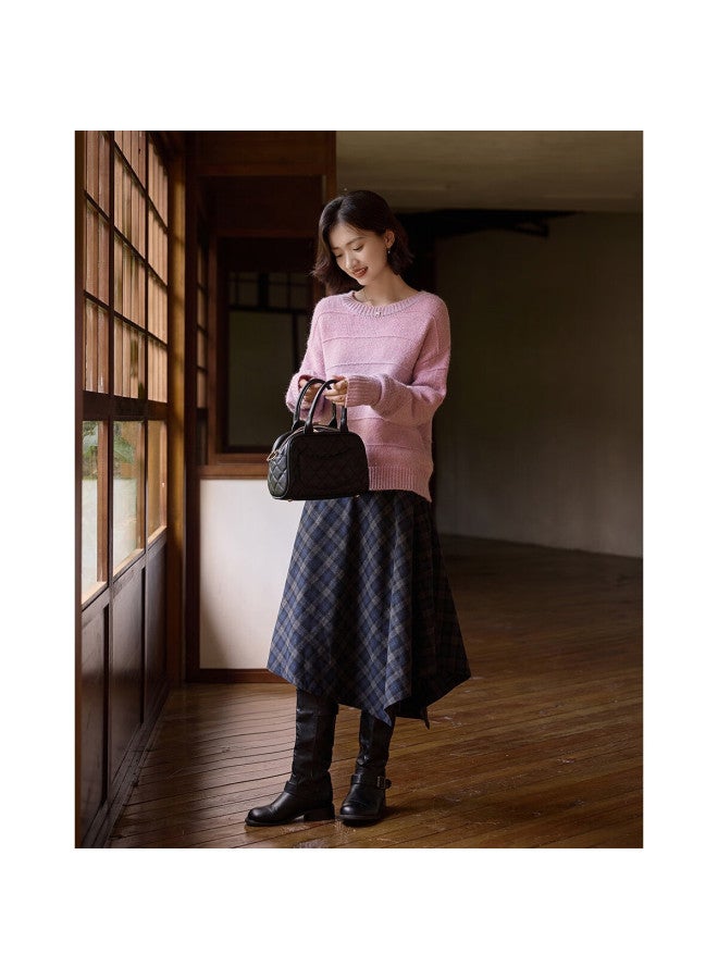 Dme winter Gradient Irregular Loose Artistic Knit Sweater With Wool Blend For Women - Image 2