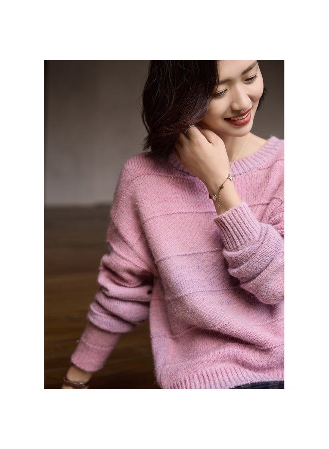Dme winter Gradient Irregular Loose Artistic Knit Sweater With Wool Blend For Women - Image 5