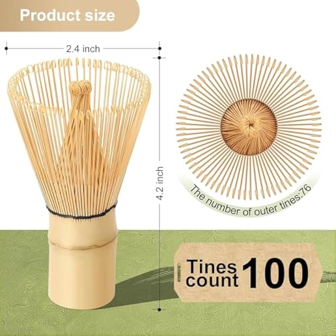 U-HOOME Matcha Whisk 120Prong Bamboo Whisk For Matcha Powder Durable Handcrafted Traditional Japanese Chasen Matcha Stirrer For Ceremony Matcha Lovers Gift - Image 3