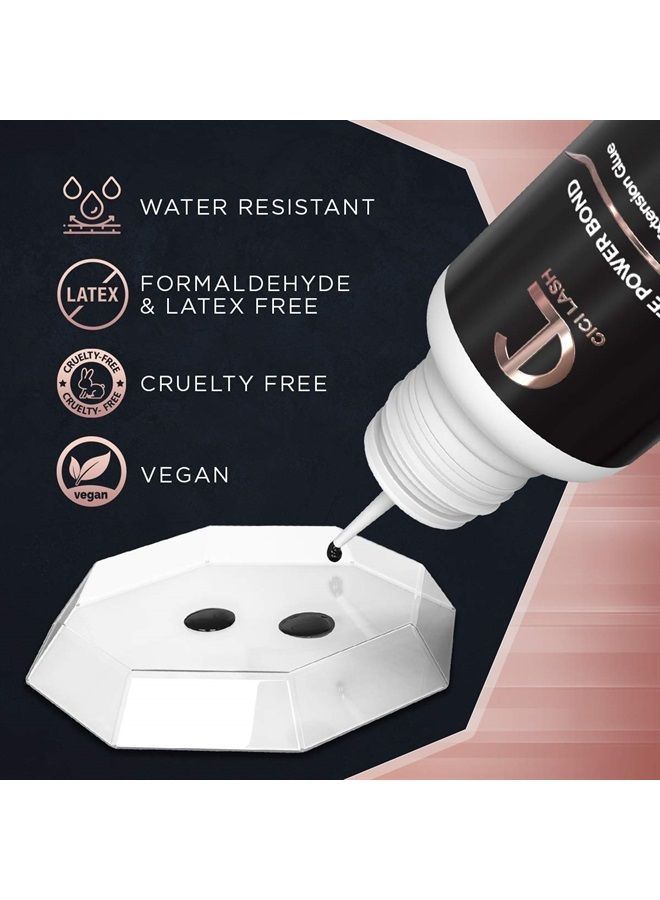 CICI Lash Elite Power Eyelash Extension Glue for Professionals - Maximum 8 Week Retention / 1-2 Second Drying Time Semi Permanent Individual/Volume Lash Extension Glue with Deep Black Color - Latex Free 5ml - Image 4