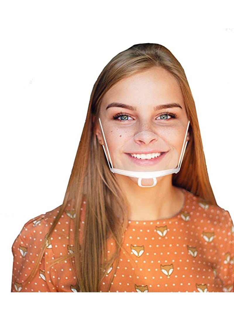 Excefore 10 Pcs Plastic Mask, Smile Transparent Mask, Anti-Fog Sanitary,Reusable, Women's Transparent Face Guard Skin Care, for Commercial Restaurant, Hotel Waiter, Chef, Beauty Salons  - Image 3