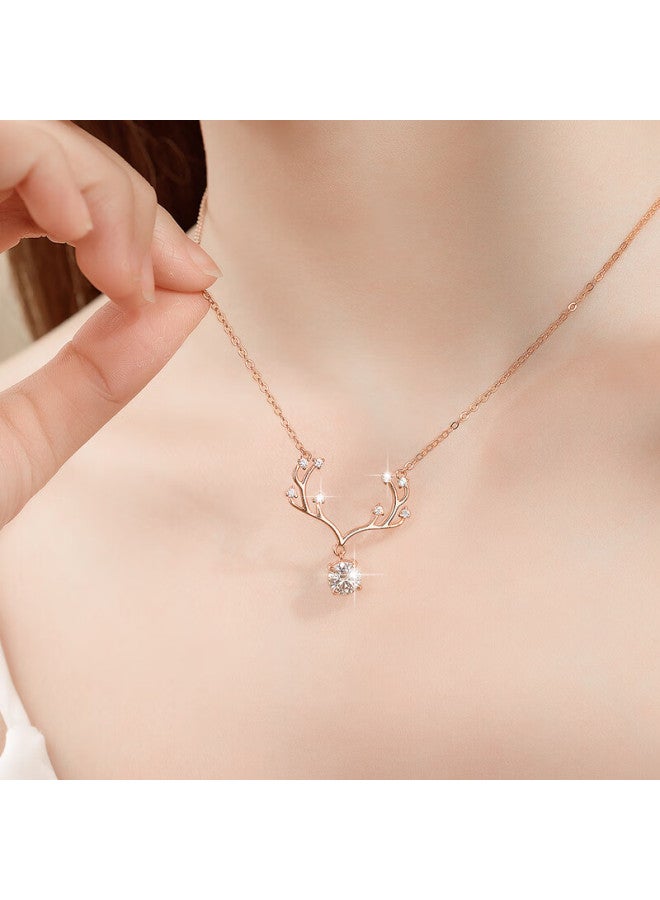 Manhe S925 Silver Moissanite Necklace, Women's Pendant elry, New Year Birthday Gift For Wife Or Girlfriend - Image 1