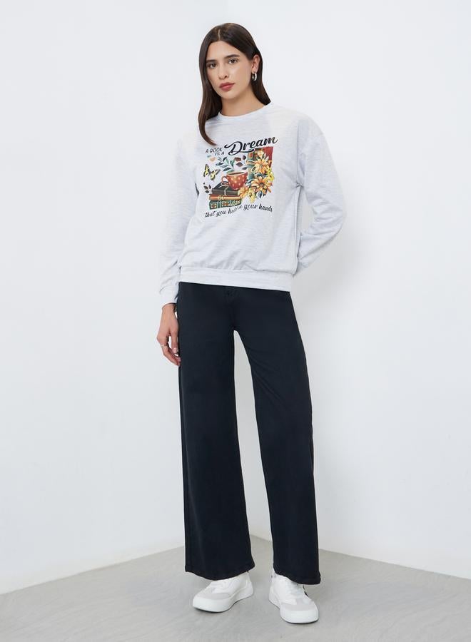 تايك تو سويت شيرت مطبع بطبعة جرافيك - Image 2