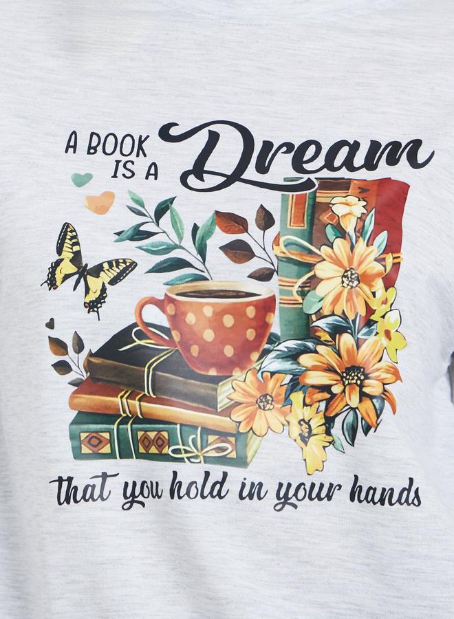 تايك تو سويت شيرت مطبع بطبعة جرافيك - Image 3