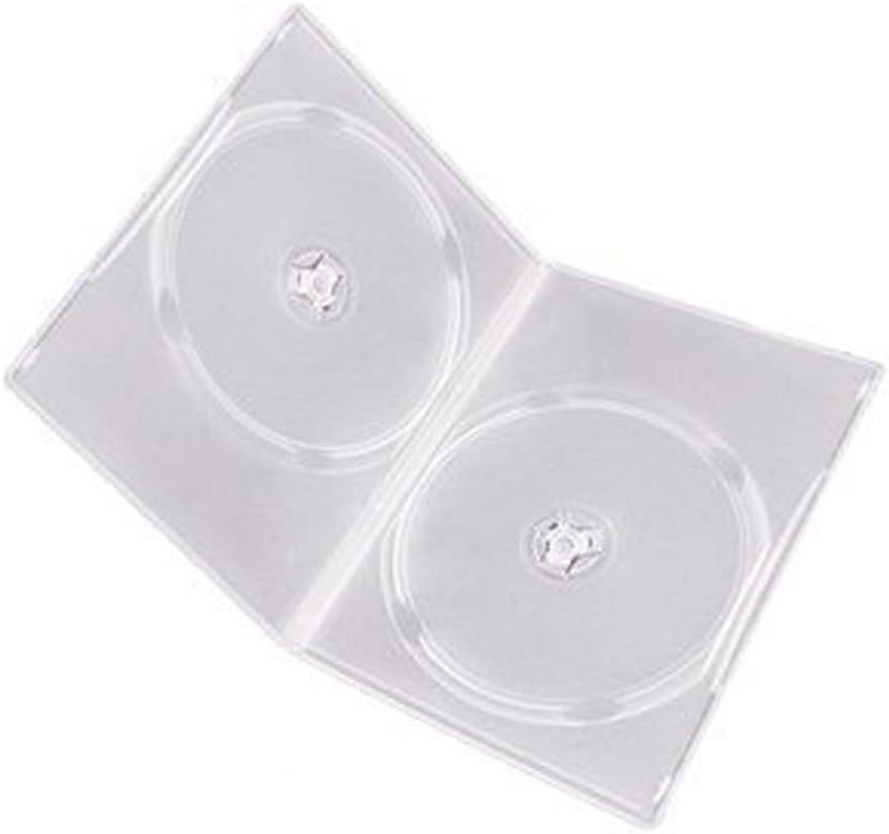 Maxtek 7mm Slim Clear Double CDDVD Case 50 Pieces Pack 2 Discs Capacity per Case