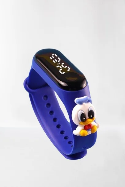 دي زي سي كوزنلر أفم Dzc Cousins ​​Avm Digital Touch LED Screen Waterproof Children's Wristwatch with Figure Silicone Cord Bracelet Character