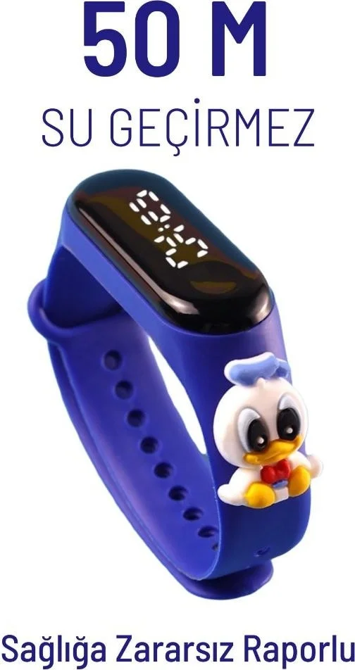 دي زي سي كوزنلر أفم Dzc Cousins ​​Avm Digital Touch LED Screen Waterproof Children's Wristwatch with Figure Silicone Cord Bracelet Character