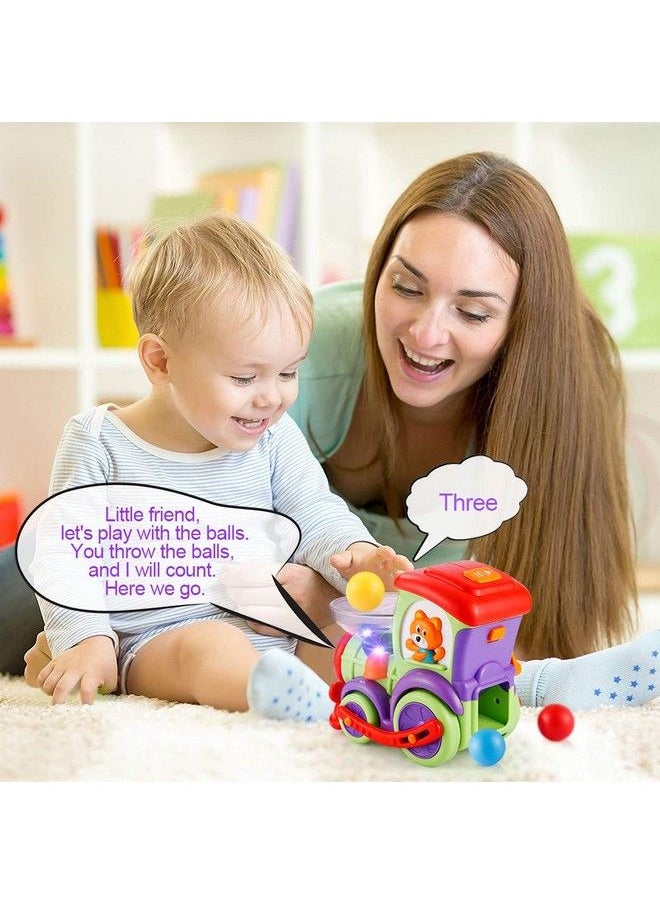 VATOS - Toddler Train Toys Age 12 Baby Car Toys 18 Months+ With Drop Balls Musical Sensory Crawling Toy Toddler Baby 1St Birthday Educational Toys For 1 2 3 Year Old Kids Girls Boys - Image 1