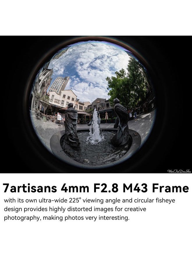 7artisans - 7Artisans 4mm F2.8 Fisheye Ultra Wide Angle Lens Manual Focus Prime Lens Compatible for Fujifilm FX Mount Mirrorless Camera X-T1 X-T2 X-T3 X-T20 X-T30 X-E1 X-E2 X-E3 - Image 1