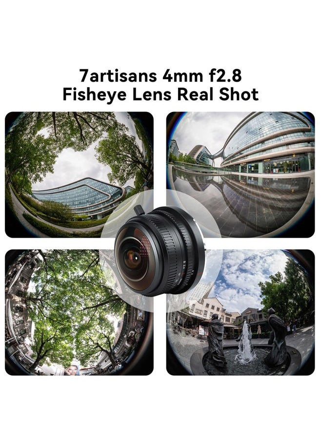 7artisans - 7Artisans 4mm F2.8 Fisheye Ultra Wide Angle Lens Manual Focus Prime Lens Compatible for Fujifilm FX Mount Mirrorless Camera X-T1 X-T2 X-T3 X-T20 X-T30 X-E1 X-E2 X-E3 - Image 1