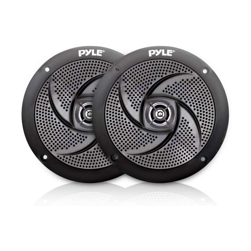 Pyle Waterproof Marine Speakers Pair of 525 180 Watt Low Profile Slim Style System Weather Resistant Outdoor Rated Speakers for Boat Patio Poolside Deck Home Black