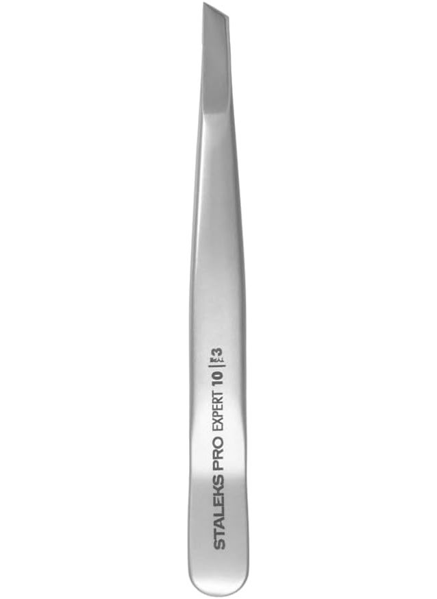 STALEKS PRO Tweezers For Eyebrow  STALEKSPRO  type 3  Surgical Stainless Steel  Slant Tip Tweezer  Durability  Precision  Handmade  For Experts  And Professionals 
