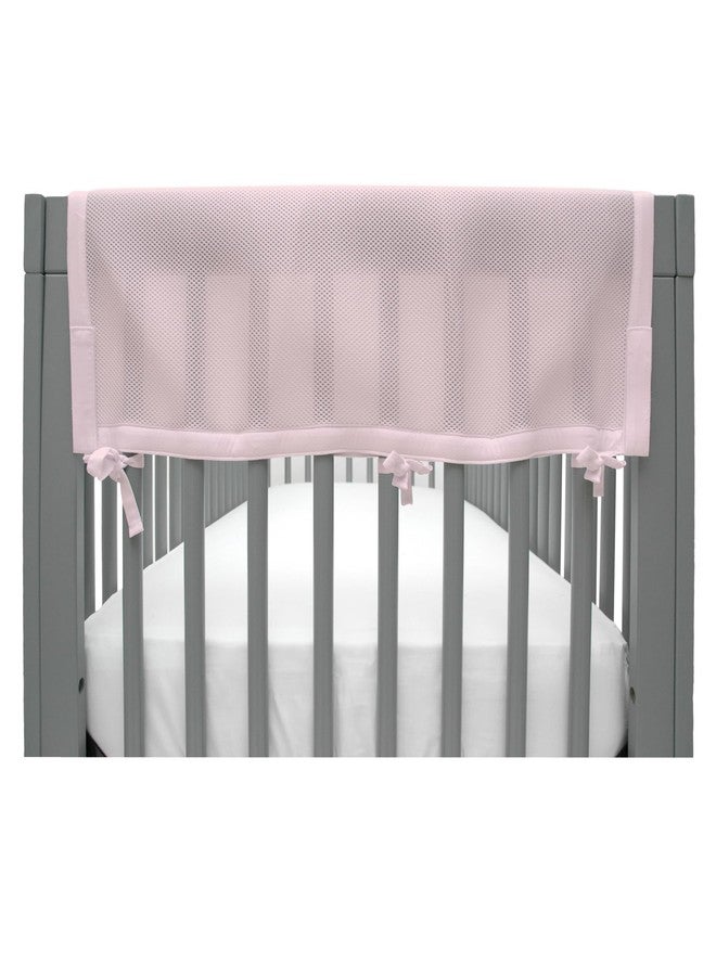 BreathableBaby Breathable Mesh Crib RailGuard Teething Cover, Light Pink, 27” Short Panel (2-Pack) - Image 1
