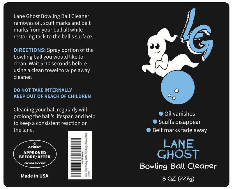 Lane Ghost مجموعة رذاذ تنظيف كرات البولينغ Lane Ghost - عبوة 2 - معتمدة من USBC - منظف للزيت، الخدوش، وعلامات الحزام - يستعيد اللصق ويطيل عمر الكرة - Image 2