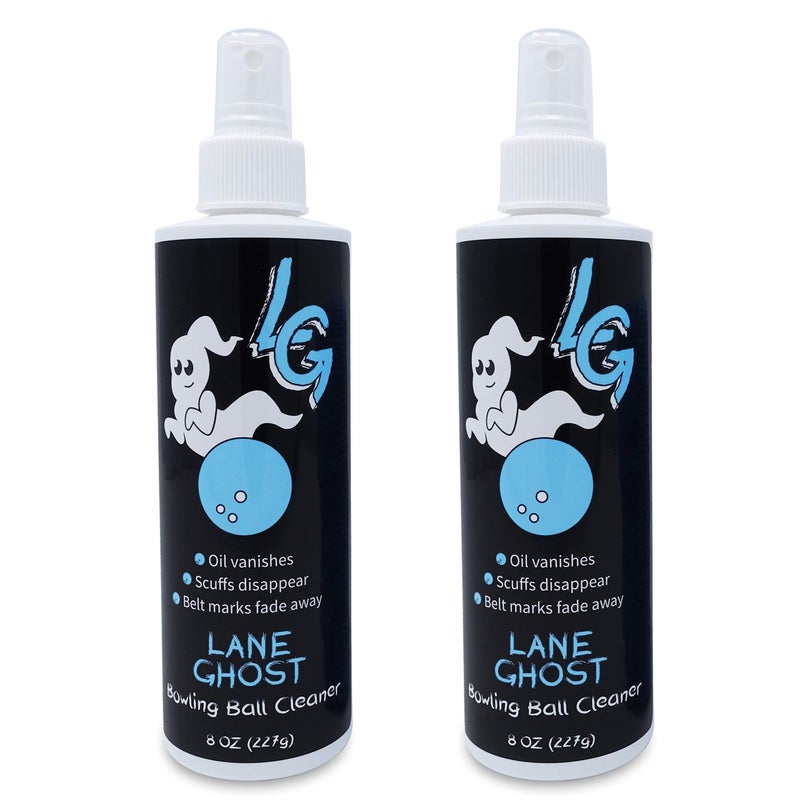 Lane Ghost مجموعة رذاذ تنظيف كرات البولينغ Lane Ghost - عبوة 2 - معتمدة من USBC - منظف للزيت، الخدوش، وعلامات الحزام - يستعيد اللصق ويطيل عمر الكرة - Image 1