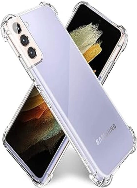 For samsung galaxy s21 plus (s21plus) silicone case transparent tpu gorilla anti-shock protector camera shockproof corners - clear