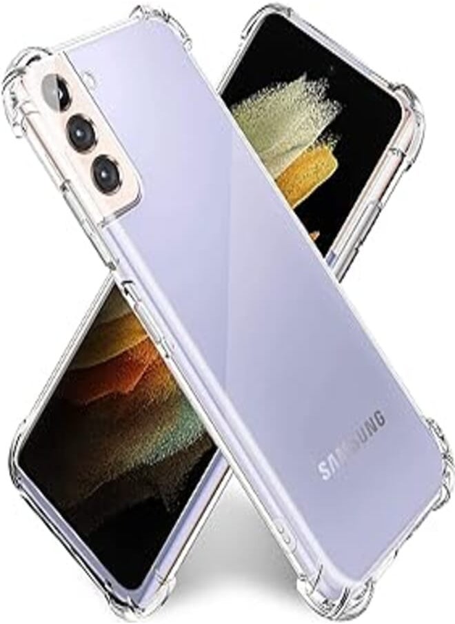 For samsung galaxy s21 plus (s21plus) silicone case transparent tpu gorilla anti-shock protector camera shockproof corners - clear