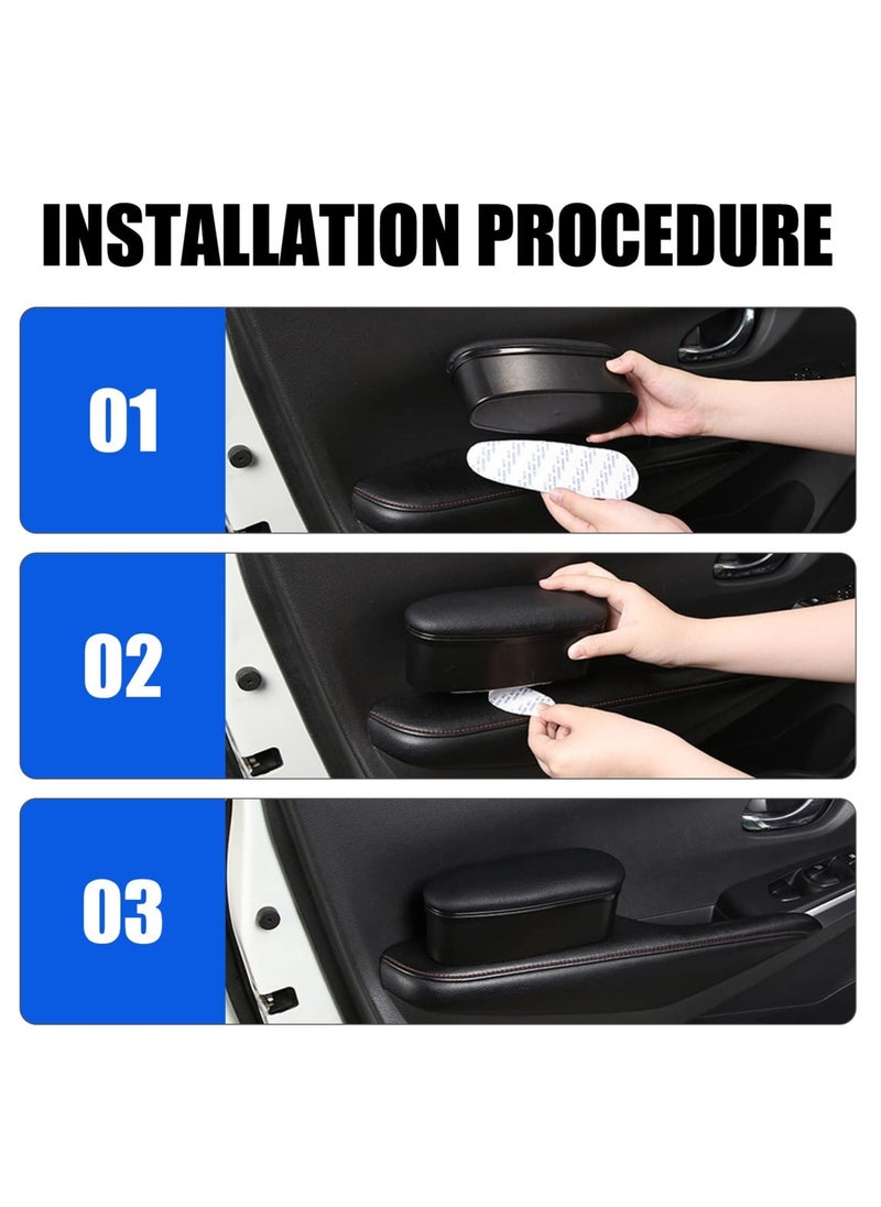 Y&D - Car Center Console Armrest Box, 1 PC Support Elbow Wrist Rest Pad Extender Adjustable, Auto Storage Organizer Fit for All Models (Black) - Image 1