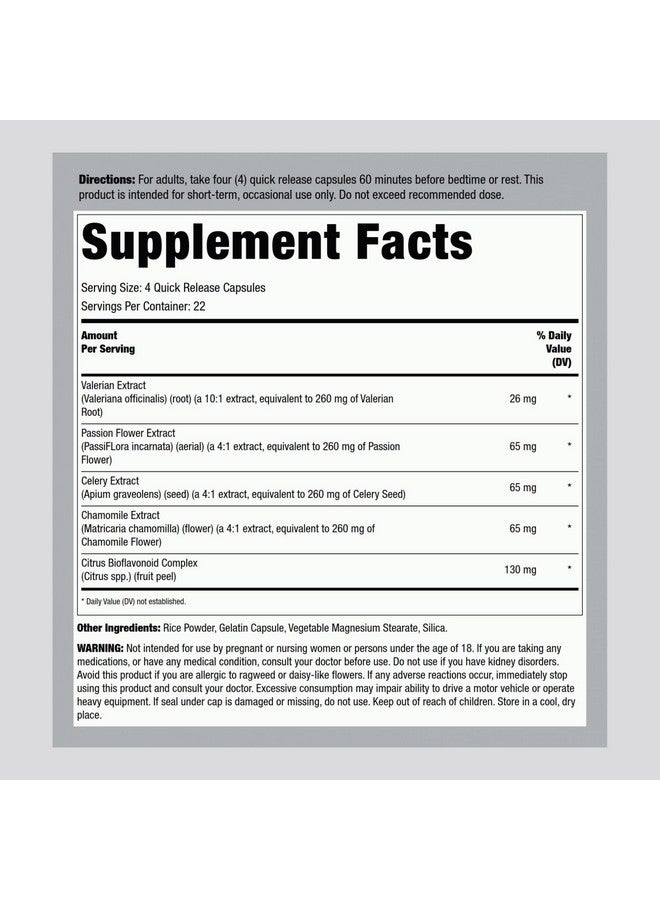 Lindberg Valerian Root Extract Complex | 90 Capsules | with Passion Flower and Chamomile Flower | Non-GMO, Gluten Free Supplement - Image 2