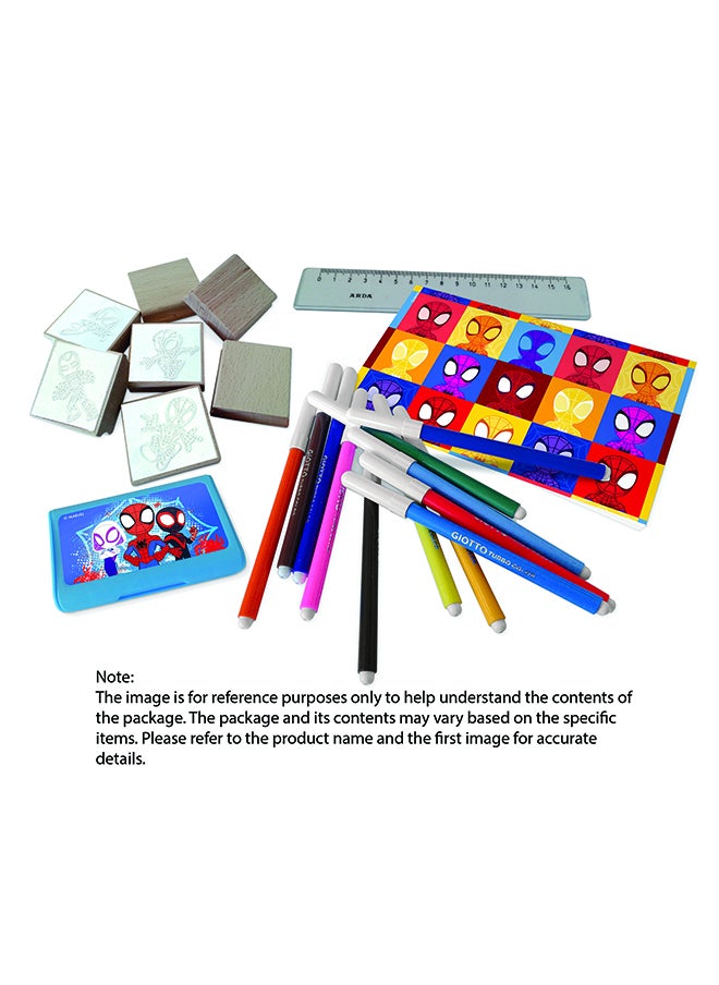 MULTIPRINT Gabbis Doll House  60 Felt Tip Pens Deluxe Art Case With Stamps, Crayons, Ink Pad And Coloring Accessories Creative Gift For Kids Made In Italy  - Image 3