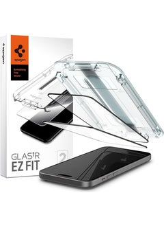 Spigen Glastr Ez Fit [2 Pack] for iPhone 15 Screen Protector Premium Tempered Glass - Full Cover Edge to Edge 