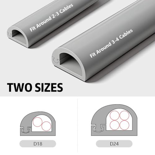 Serplex® 6.6FT Floor Cable Cover Self Adhesive Cord Cover Wire Protector Flexible Under Table Cable Management with Side Open Design, Wire Concealer for TV Computer Home Office Wall Management - Image 5