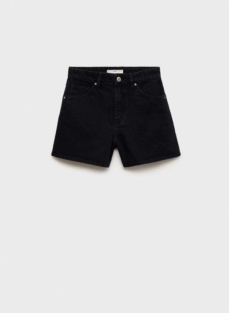 MANGO - High-Rise Denim Shorts - Image 1