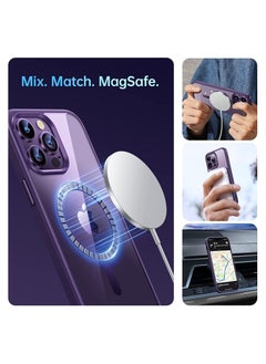 Generic Built in Magnets Compatible with MagSafe Clear Hard PC Back Cover Soft TPU Frame Shockproof Protective Slim Bumper Case for iPhone 15 Purple  - Image 2