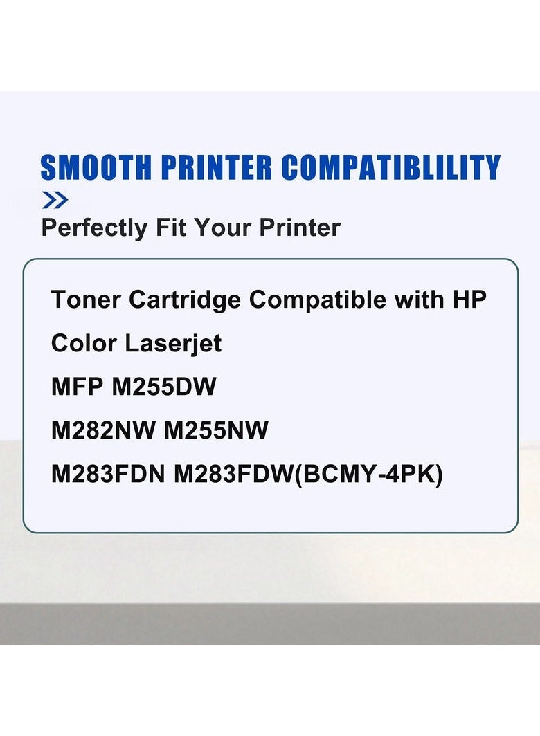 207A W2210 W2211 W2212 W2213 Compatible with HP Color Laserjet Pro M255dw M255nw MFP M282nw MFP M283cdw MFP M283fdn MFP M283fdw 1 Black - Image 2