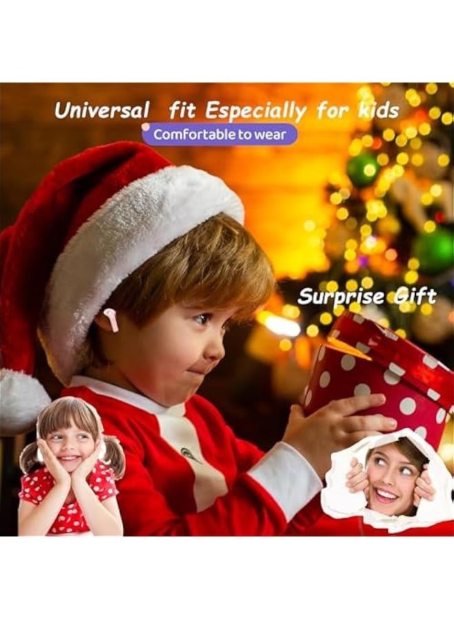 سماعات أذن لاسلكية حقيقية بنفسجي Cute Bluetooth سماعات رأس كاواي للبنات سماعات أذن صغيرة ميني للأطفال سماعات إلغاء الضوضاء TWS سماعات أذن لاسلكية للأطفال لأجهزة iPhone وAndroid - Image 3