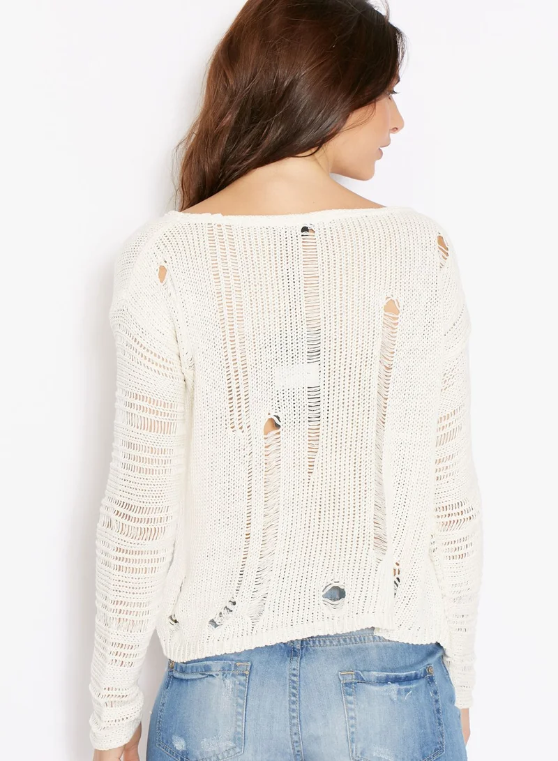 Missguided Ladder Detail Sweater