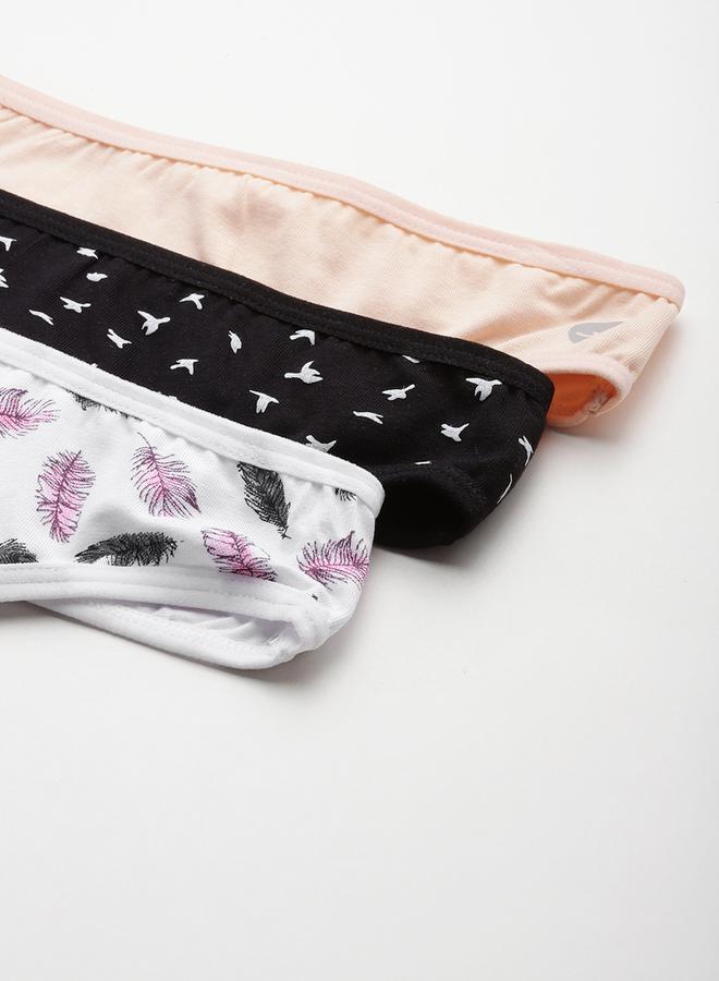 Leading Lady Pack of 3 - Cotton Low-Rise Printed Thongs - Image 5