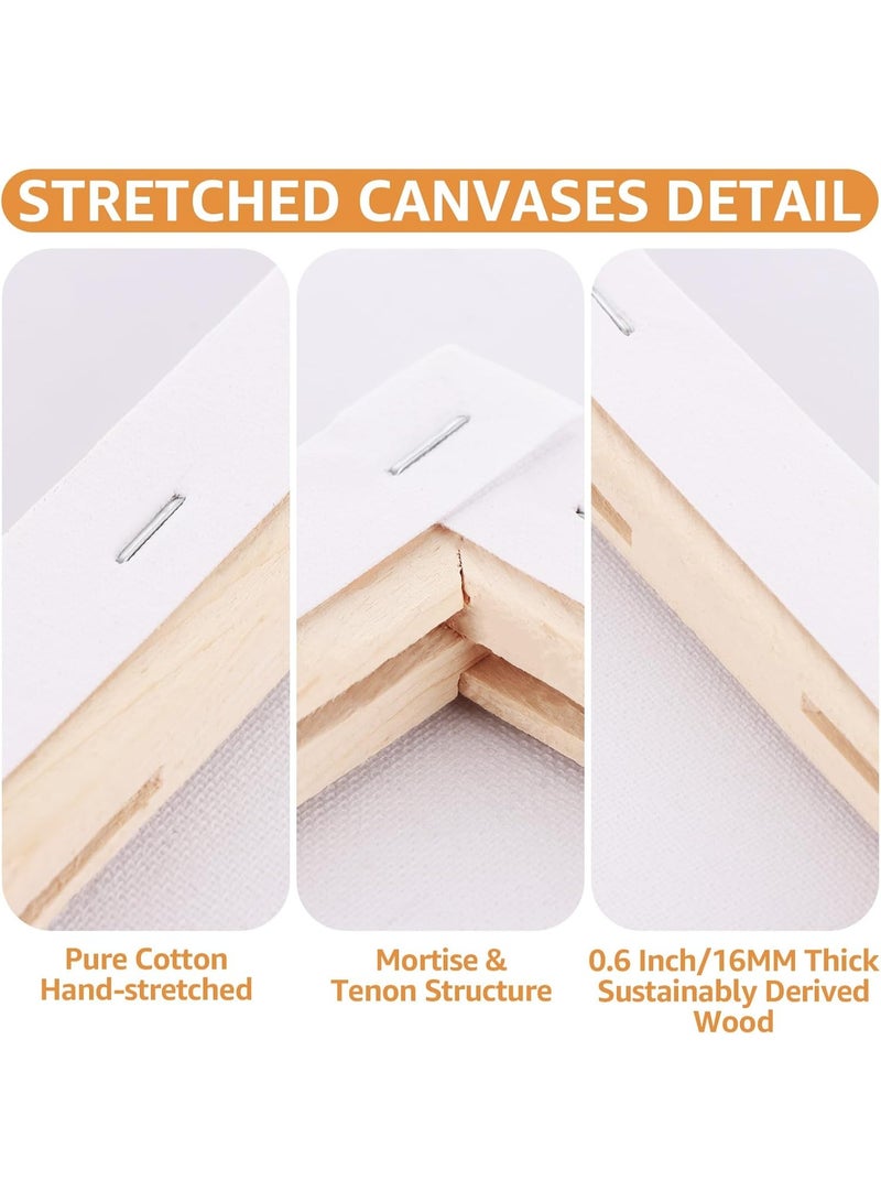20PCS Canvas for Painting 6x6 Inch/15x15cm Mini Painting Canvas Thick White Blank Canvases for Art, Pure Cotton Stretched Canvas Board for Acrylic Painting Oil Paint - Image 3