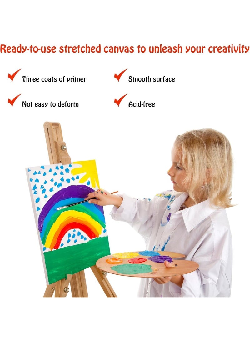 20PCS Canvas for Painting 6x6 Inch/15x15cm Mini Painting Canvas Thick White Blank Canvases for Art, Pure Cotton Stretched Canvas Board for Acrylic Painting Oil Paint - Image 4