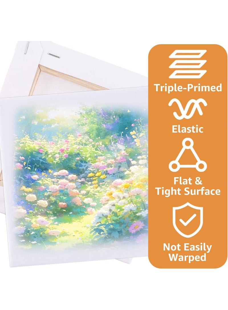 20PCS Canvas for Painting 6x6 Inch/15x15cm Mini Painting Canvas Thick White Blank Canvases for Art, Pure Cotton Stretched Canvas Board for Acrylic Painting Oil Paint - Image 5