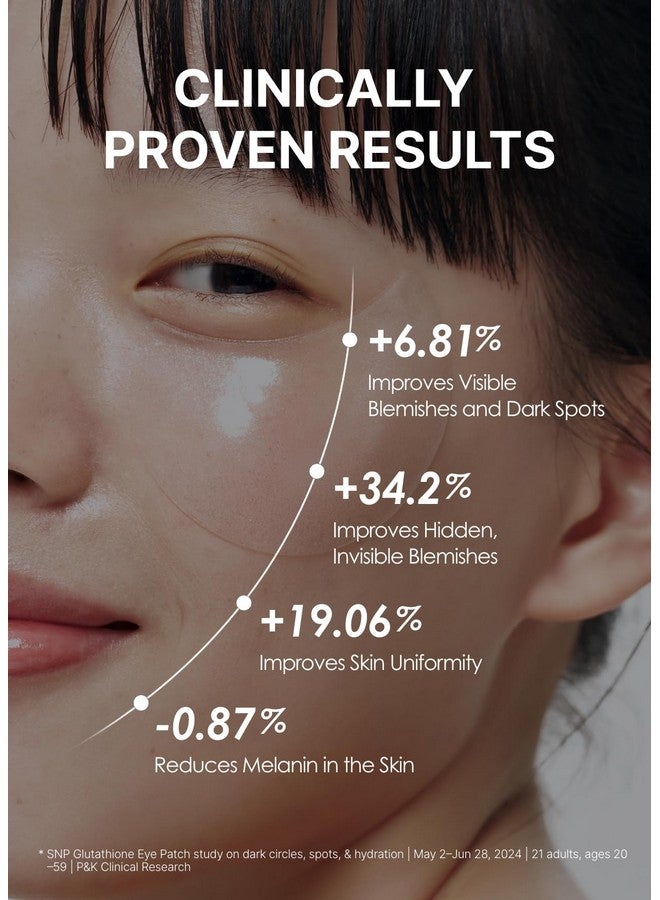 snp shining nature purity [K Beauty Snp] Glutathione Dark Zero Toning Eye Patch | Nourishing Under Eye Patches for Blemishes and Dark Spots | Under Masks for Puffy Eyes and Dark Circles | Korean Skincare | 60 Patches - Image 3