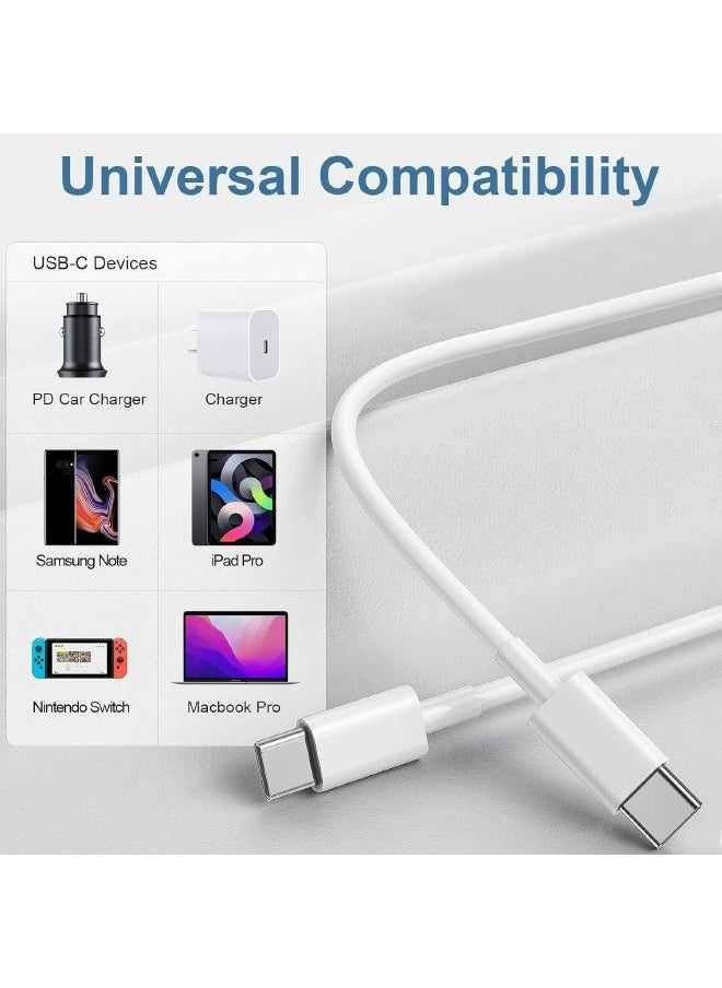 Generic - USB C to USB C charging cable, 60W, pack of 3 pieces (for iPhone 15 ProMax, 15 Pro, 15 Plus, 15), Type C to Type C fast charging with iPad Pro 12.9/11, Air 4/5, Mini 6, MacBook  Air, (1 meter) - Image 1