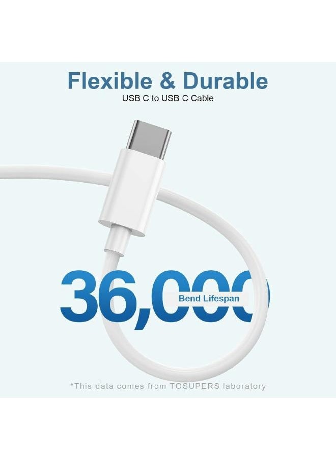 Generic - USB C to USB C charging cable, 60W, pack of 3 pieces (for iPhone 15 ProMax, 15 Pro, 15 Plus, 15), Type C to Type C fast charging with iPad Pro 12.9/11, Air 4/5, Mini 6, MacBook  Air, (1 meter) - Image 1