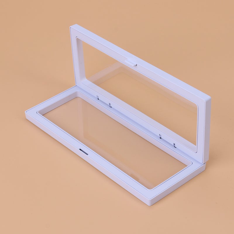 3D Floating Frame Shadow Box Display Case Box Jewelry Display Show Case 23x9cm (White) - Image 2