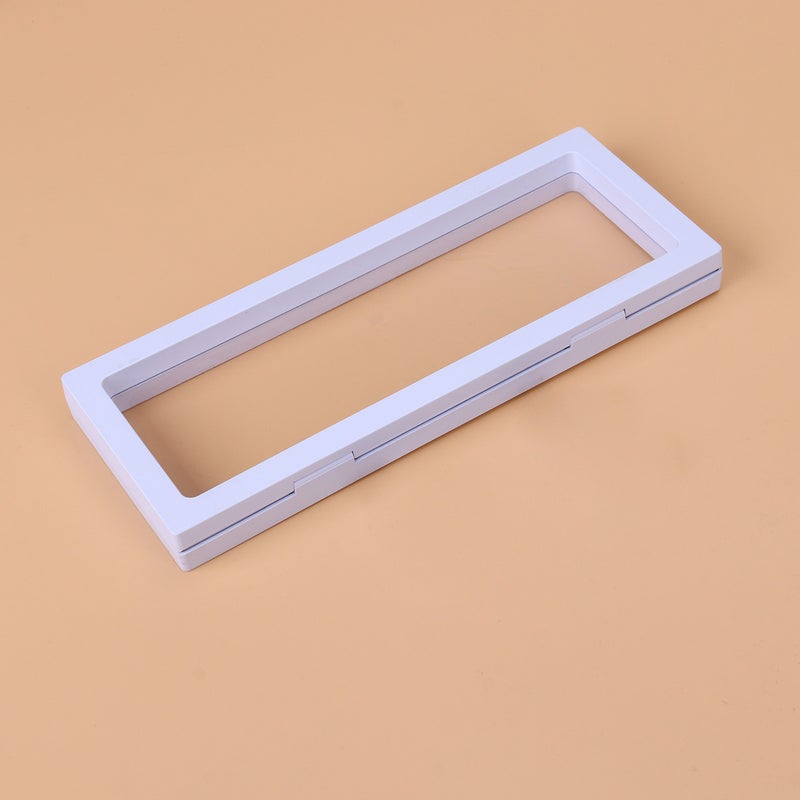 3D Floating Frame Shadow Box Display Case Box Jewelry Display Show Case 23x9cm (White) - Image 3