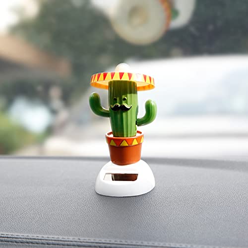 YGMONER Solar Dancing Toy Animal Solar Powered Dancing Dolls Swinging Animated Bobble Dancer Car Decor (Cactus) - Image 4