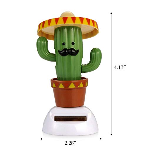 YGMONER Solar Dancing Toy Animal Solar Powered Dancing Dolls Swinging Animated Bobble Dancer Car Decor (Cactus) - Image 5