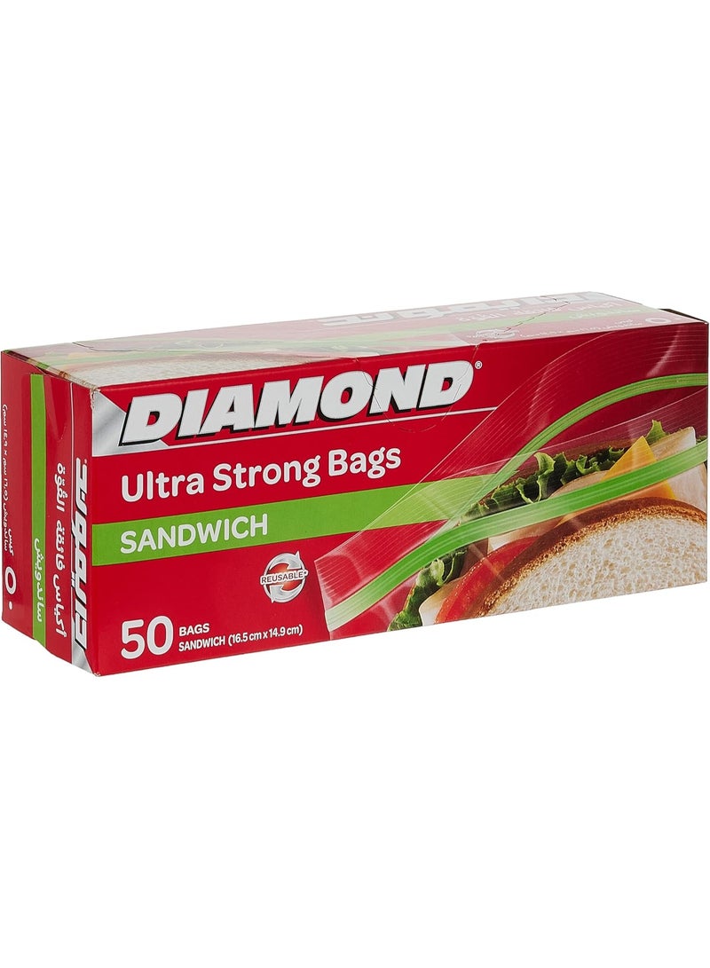 دايموند أكياس تجميد الساندويتشات فائقة المتانة (50 كيسًا) - Image 4