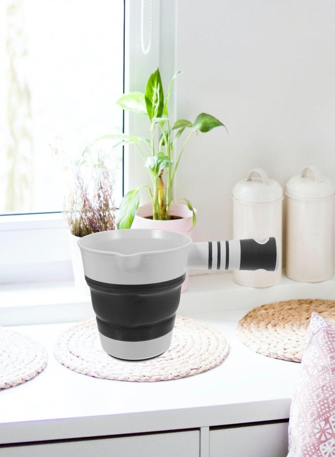 STOBAZA مغرفة ماء سيليكون قابلة للطي - مغرفة ماء قابلة للطي بطول 10.3 بوصة للمطبخ والحمام والتخييم والسفر | آمنة للغسل في غسالة الأطباق، مغرفة محمولة مانعة للتسرب (أسود) - Image 4