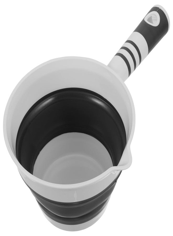 STOBAZA مغرفة ماء سيليكون قابلة للطي - مغرفة ماء قابلة للطي بطول 10.3 بوصة للمطبخ والحمام والتخييم والسفر | آمنة للغسل في غسالة الأطباق، مغرفة محمولة مانعة للتسرب (أسود) - Image 1